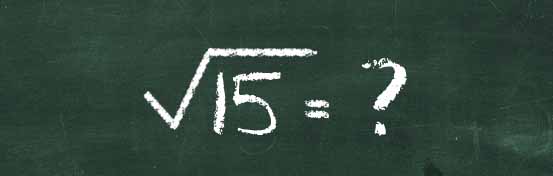 example: square root of 15 